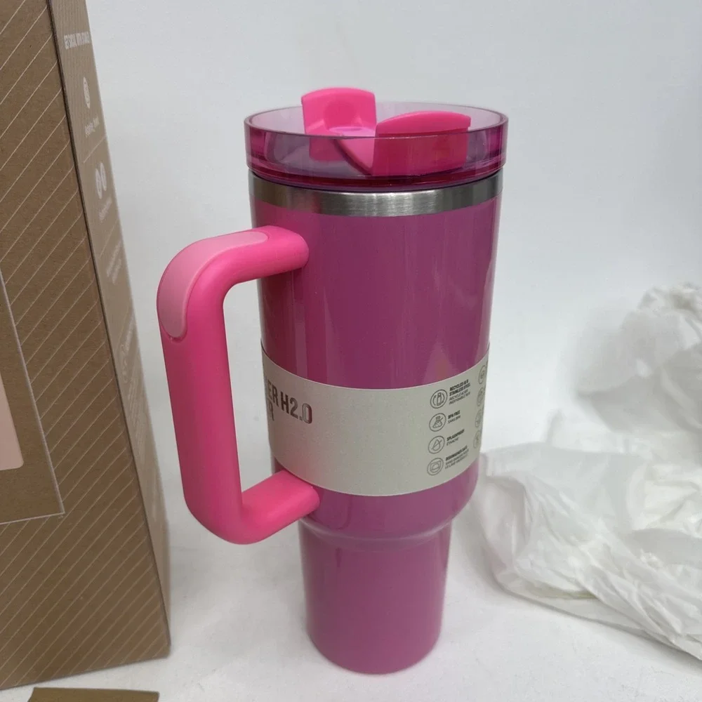 Stanley Starbucks Cherry Blossom Pink 40 oz The Flow State Tumbler Quencher New - Picture 8 of 11